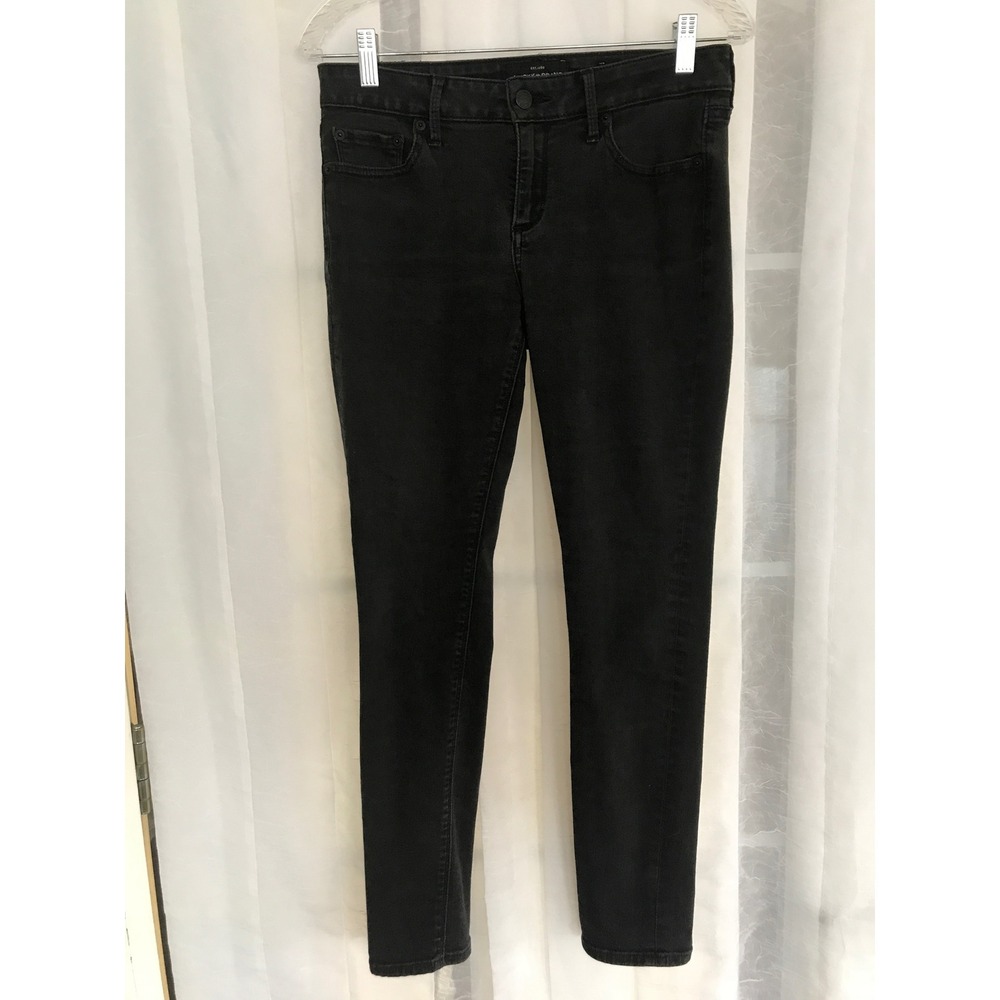 Lucky Brand Womens 4/27 Ankle Jeans Dark Wash Black Slim Tapered Mid Rise Denim